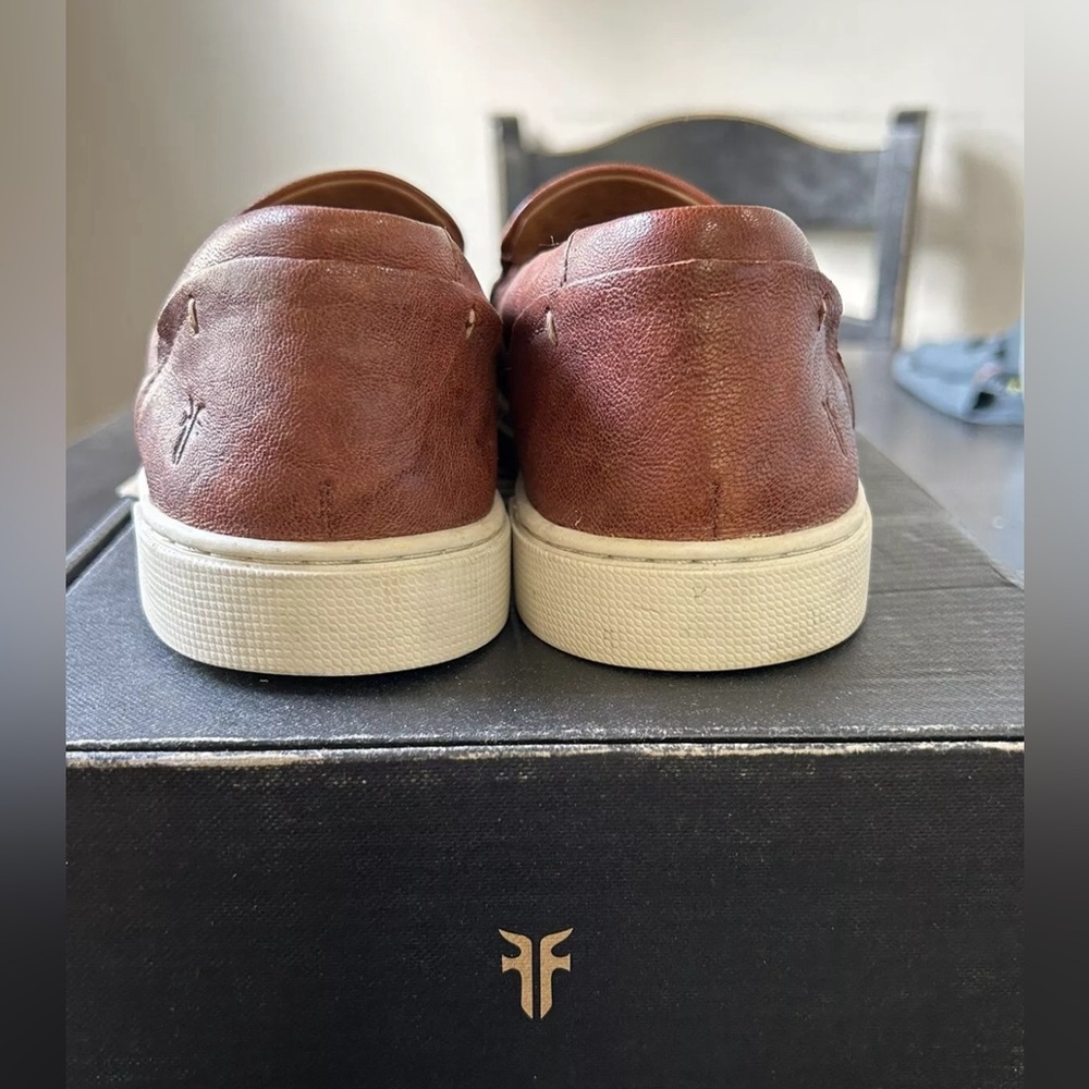 Frye Ivy Leather Sneaker, cognac, Size 8 - Picture 3 of 7